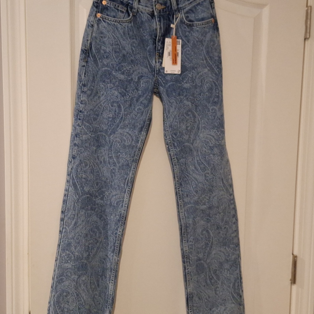 MING Distressed Paisley Print Jeans